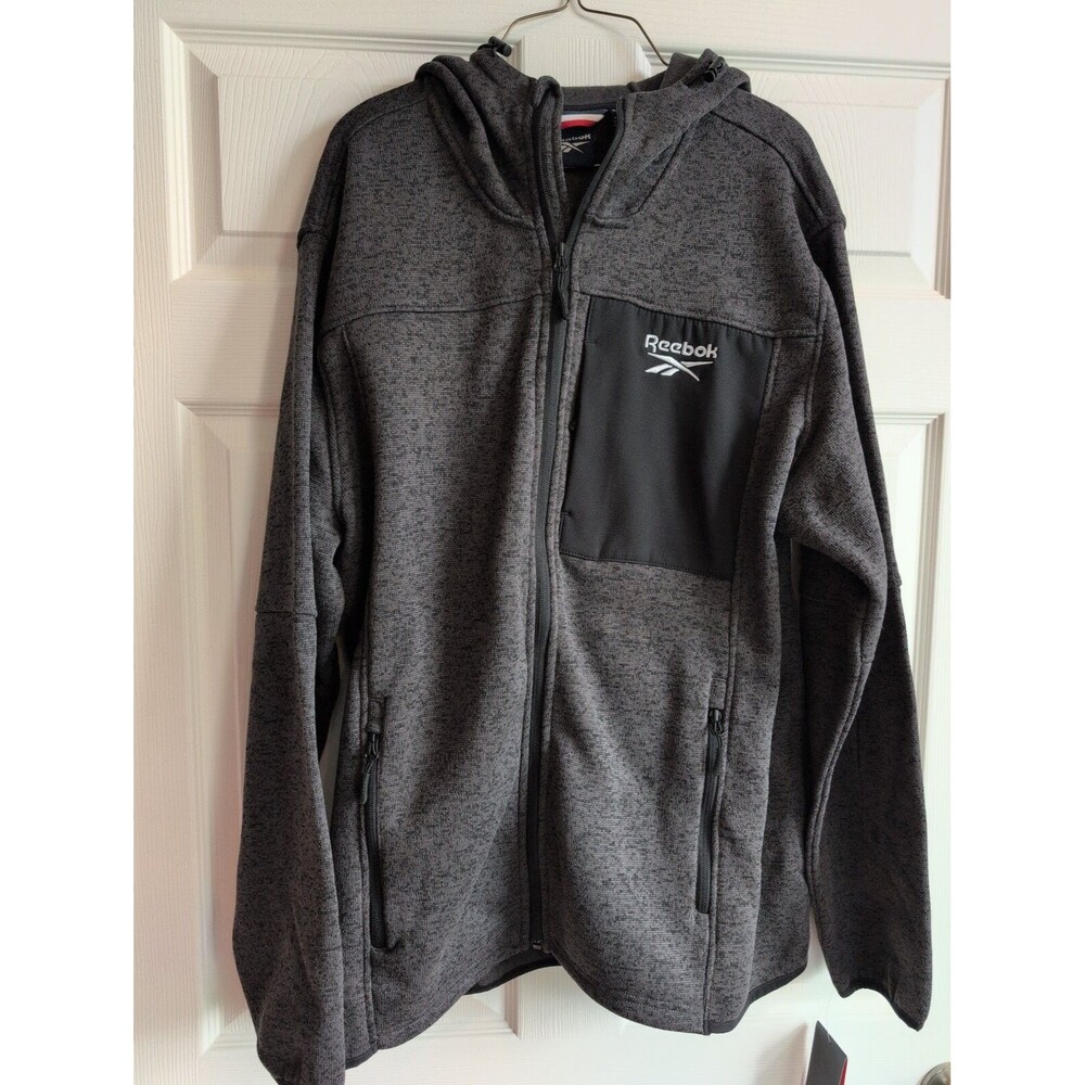 Reebok Men’s Outerwear Knit Jacket Charcoal Heather Size XXL OMRB1359